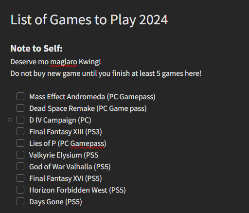 My list of games to play this 2024