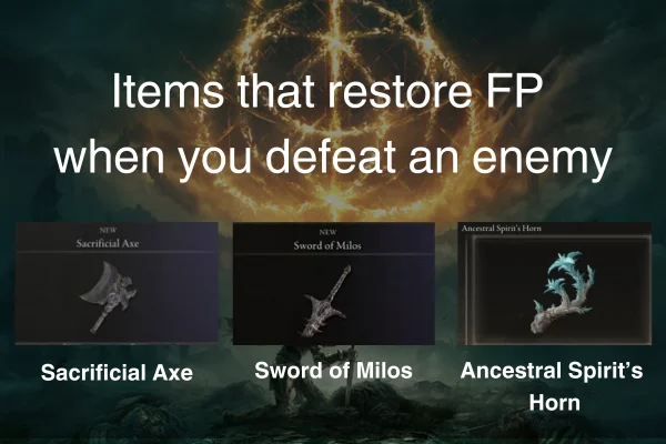 Items that restore FP when you defeat an enemy