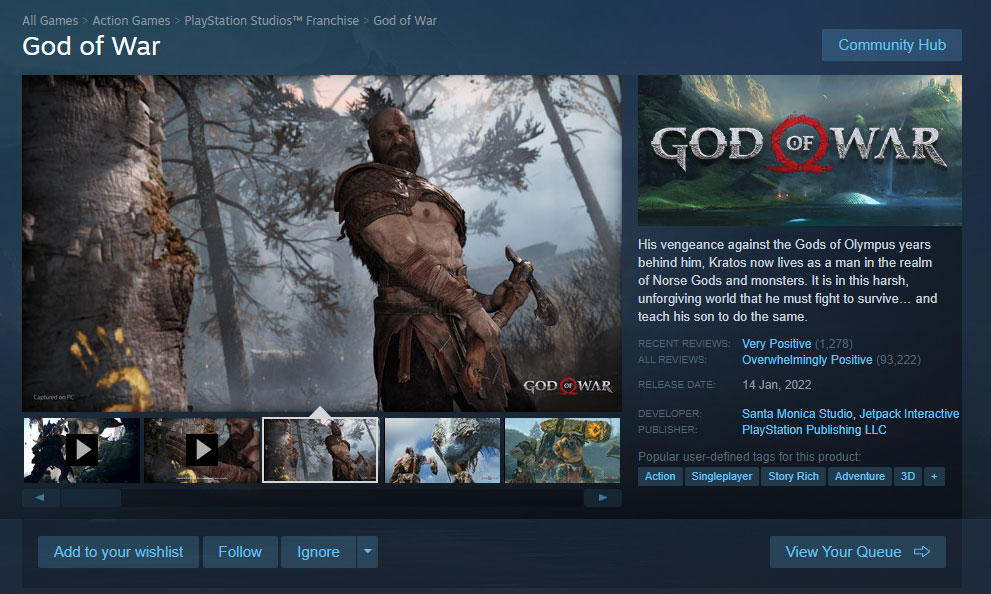 God of War 2018 on Steam