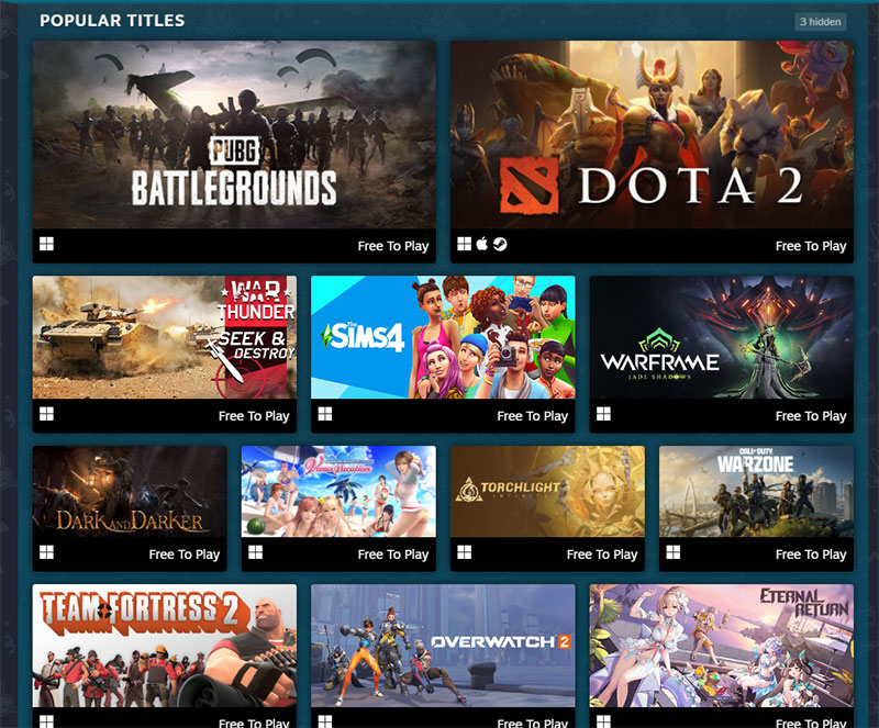 There are many great free-to-play games on Steam